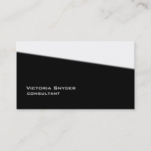 Tarjeta De Visita Elegante Blanco Negro Profesional