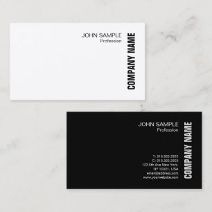 Tarjeta De Visita Elegante blanco negro profesional