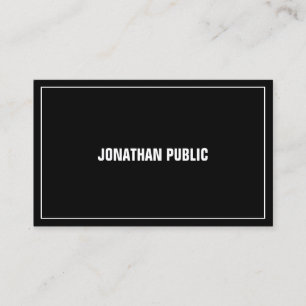 Tarjeta De Visita Elegante blanco negro profesional superior simple