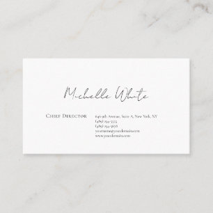 Tarjeta De Visita Elegante Blanco Profesional Moderno Sencillo