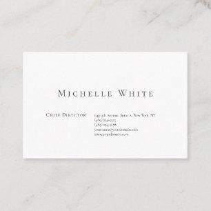 Tarjeta De Visita Elegante Blanco Profesional Moderno Sencillo
