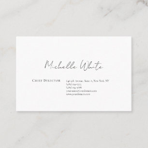 Tarjeta De Visita Elegante Blanco Profesional Moderno Sencillo