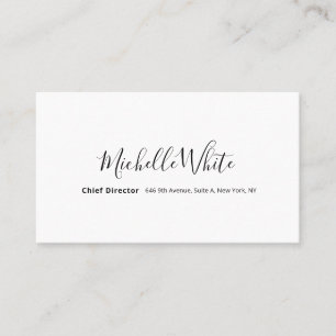 Tarjeta De Visita Elegante Blanco Profesional Moderno Sencillo