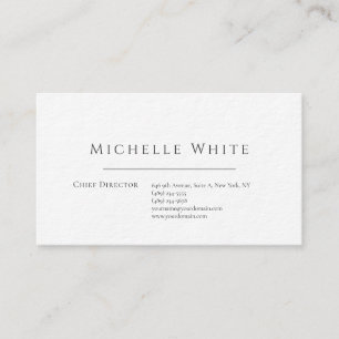 Tarjeta De Visita Elegante Blanco Profesional Moderno Sencillo
