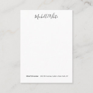 Tarjeta De Visita Elegante Blanco Profesional Moderno Sencillo