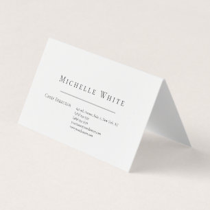 Tarjeta De Visita Elegante Blanco Profesional Moderno Sencillo