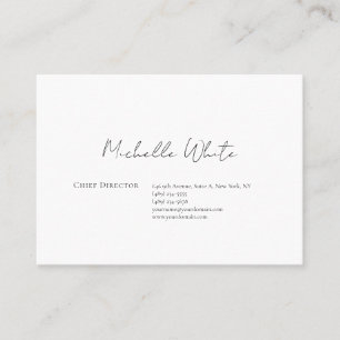 Tarjeta De Visita Elegante Blanco Sencillo Profesional Moderno