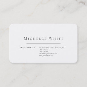 Tarjeta De Visita Elegante Blanco Sencillo Profesional Moderno