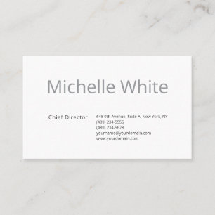 Tarjeta De Visita Elegante Blanco Sencillo Profesional Moderno