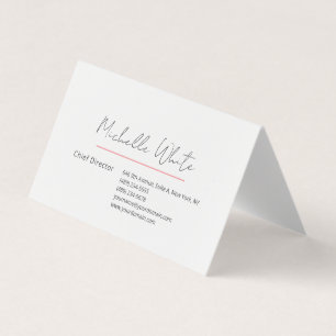 Tarjeta De Visita Elegante Blanco Sencillo Profesional Moderno