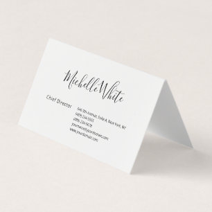 Tarjeta De Visita Elegante Blanco Sencillo Profesional Moderno