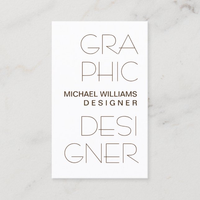 Tarjeta De Visita Elegante Blanco Simple Diseño Gráfico Profesional (Anverso)