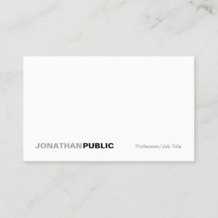 Tarjeta De Visita Elegante blanco simple llano profesional moderno