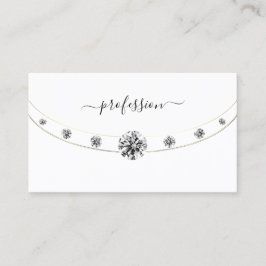 Tarjeta De Visita Elegante blanco y dorado con Iniciales de Moda de 