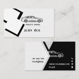 Tarjeta De Visita Elegante blanco y negro