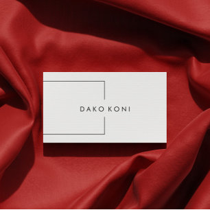 Tarjeta De Visita Elegante blanco y negro minimalista