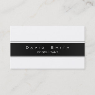 Tarjeta De Visita Elegante blanco y negro moderna  profesional