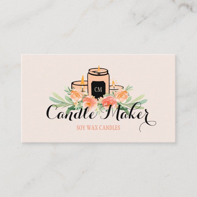 Tarjeta De Visita Elegante blanda Candle Soy Wax Casero (Anverso)