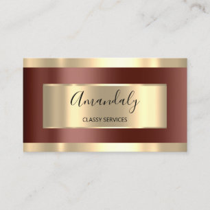 Tarjeta De Visita Elegante Blogger profesional Gold Brown CONSULTAND