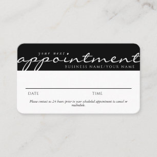 Tarjeta De Visita Elegante Bloque de Color de Escritura Negro Blanco