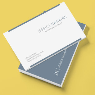 Tarjeta De Visita Elegante bloque moderno Dusty Blue Professional
