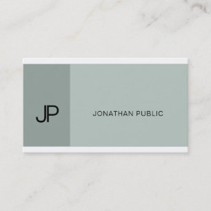 Tarjeta De Visita Elegante Blue Green Modern Monograma Profesional