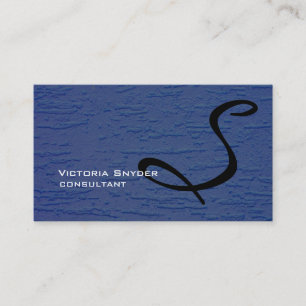 Tarjeta De Visita Elegante Blue Wall Textura Monograma Profesional
