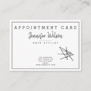 Tarjeta De Visita Elegante Bobby Pins - Nombramiento de peluquería