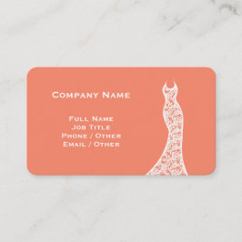 Tarjeta De Visita Elegante Boda de encaje Vestido coral