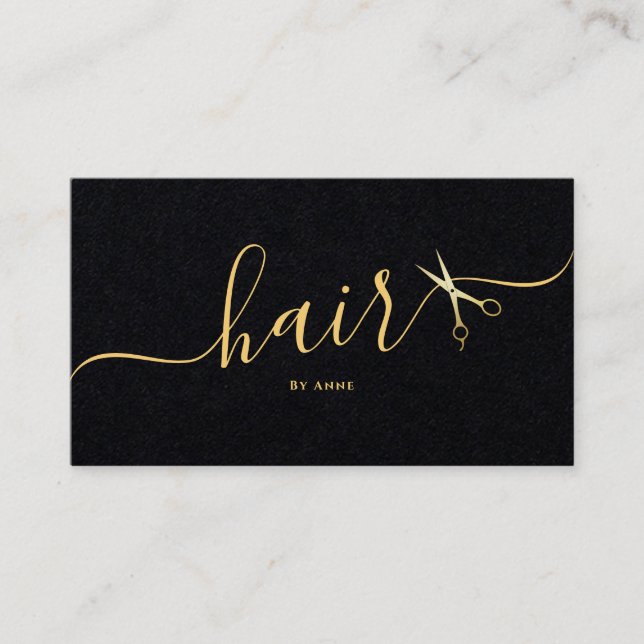 Tarjeta De Visita Elegante Boda de estilo hairístico (Anverso)