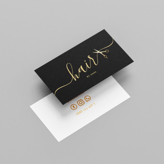 Tarjeta De Visita Elegante Boda de estilo hairístico (Subido por el creador)