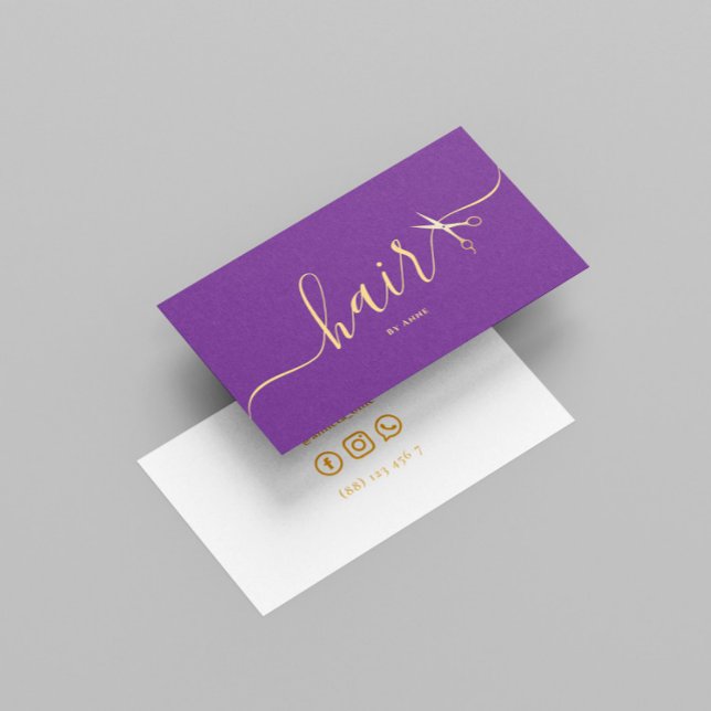 Tarjeta De Visita Elegante Boda de estilo hairístico (Subido por el creador)