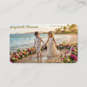 Tarjeta De Visita Elegante boda de playa niños portador de anillo ni