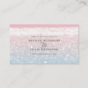 Tarjeta De Visita Elegante Boda de Playa Sparkling Ocean Beach