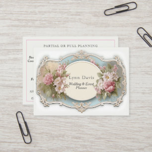 Tarjeta De Visita Elegante Boda victoriano rosa Roses Vintage