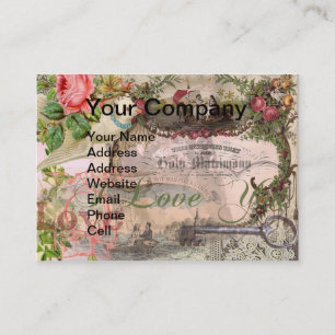 Tarjeta De Visita Elegante Boda Vintage Matrimonio Antiguo Vintage