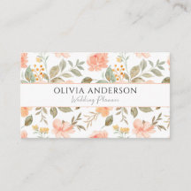Elegante Boho Peach Green Floral Watercolor Trendy