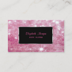 Tarjeta De Visita Elegante Bokeh Brillante Moderno, Marco Negro
