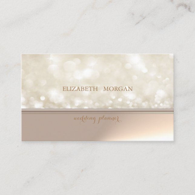 Tarjeta De Visita Elegante Bokeh Chic Profesional (Anverso)