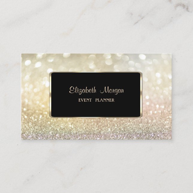 Tarjeta De Visita Elegante Bokeh de lujo elegante y moderno (Anverso)