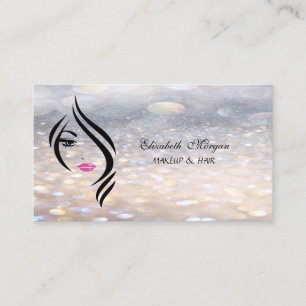 Tarjeta De Visita Elegante Bokeh Glamuroso, Silueta de Rostro