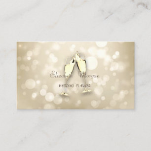 Tarjeta De Visita Elegante Bokeh Moderno, Copas de Vino