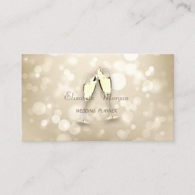 Tarjeta De Visita Elegante Bokeh Moderno, Vidrio (Anverso)