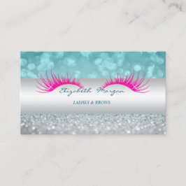 Tarjeta De Visita Elegante Bokeh Purpurinoso moderno, Faux Lashes