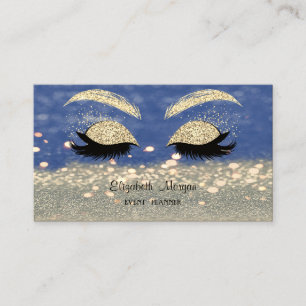 Tarjeta De Visita Elegante Bokeh Purpurinoso moderno, Faux Lashes