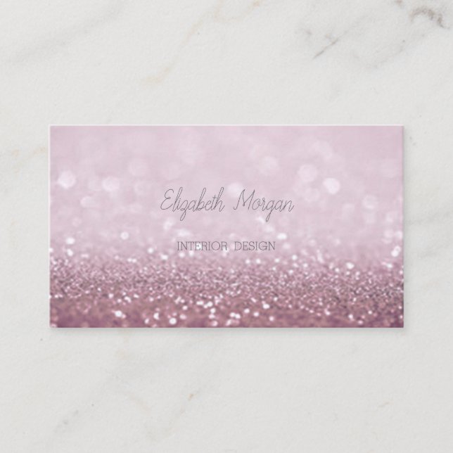 Tarjeta De Visita Elegante Bokeh Purpurinoso profesional moderno (Anverso)
