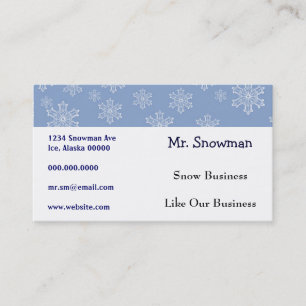 Tarjeta De Visita Elegante Bonito Copos de Nieve Hielo Invierno Clim