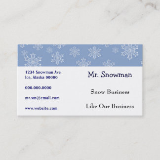 Tarjeta De Visita Elegante Bonito Copos de Nieve Hielo Invierno Clim