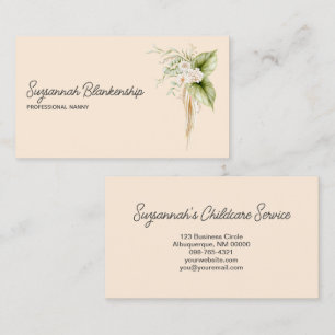 Tarjeta De Visita Elegante borde floral detalles a la derecha en la 