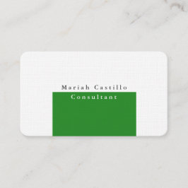 Tarjeta De Visita Elegante bosque verde verde blanco Minimalista mod